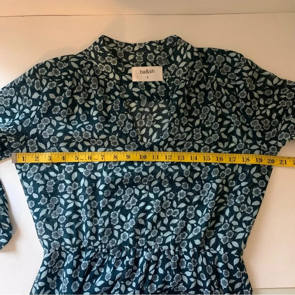 ba&sh Bonnie Bleupaon Blue Floral Midi Dress, Medium - Picture 10 of 16